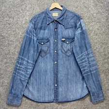 VTG Wrangler Denim Shirt Mens