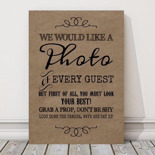 Photo booth sign for - a4,