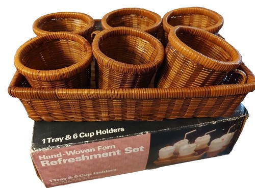 Vintage hand woven - fern, wicker