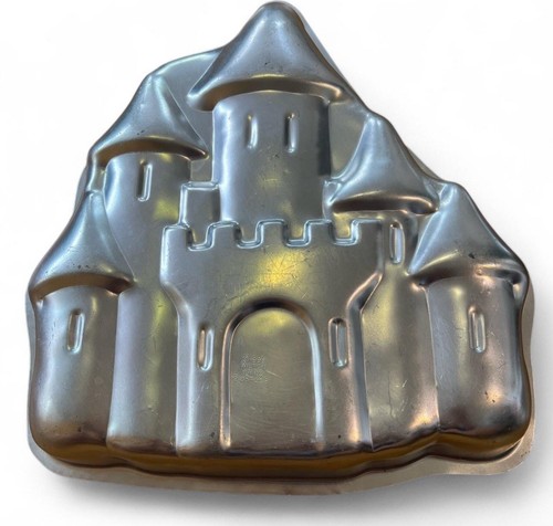 Retro silver metal castle cake