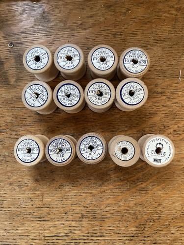 Empty wooden cotton reels - 13,