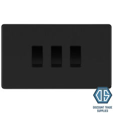 BG Screwless Flatplate Matt Black Switches & Sockets Full Range Black Inserts
