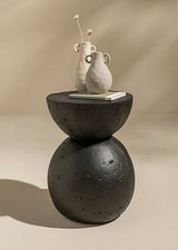 Outdoor Black Resin Side Table