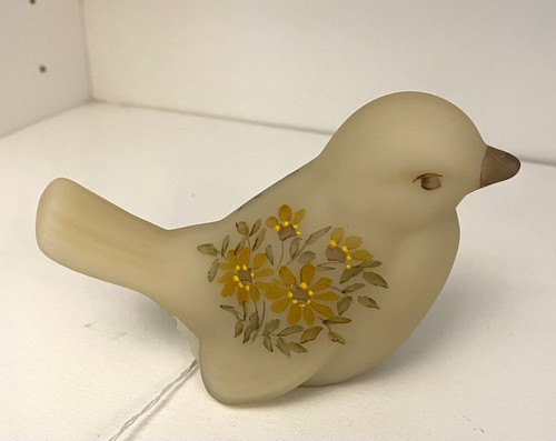 Hand painted opaque glass bird - painted,