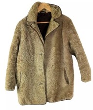 Vintage HeaTona Women’s Coat Size M Brown Faux Shearling and Leather