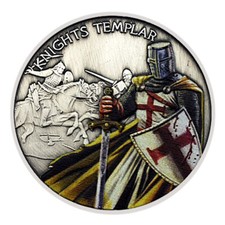 New European Knights Templar Commemorative  Plated Cross Challenge Coin