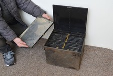 Antique metal specimen drawers