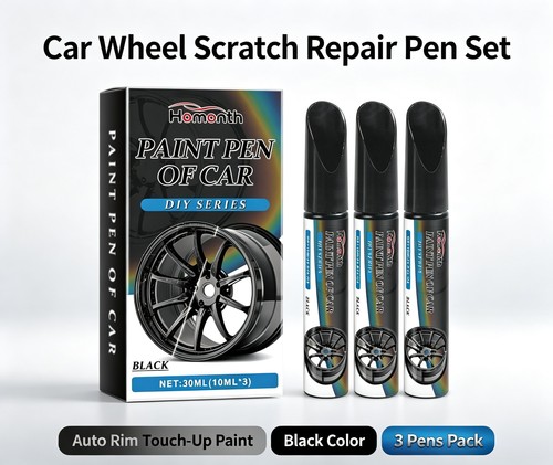 Black alloy wheel touch - black, up