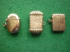 3 STERLING SILVER VESTA CASES