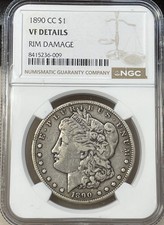 1890-CC Morgan Silver Dollar