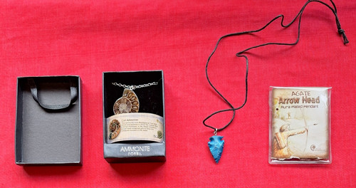 New ammonite fossil necklace - new,