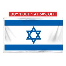 Israel Large Flag 5 x 3 FT - 100% Polyester With Eyelets National Country Army