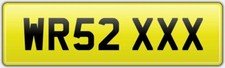 WRX CAR REG NUMBER PLATE WR52