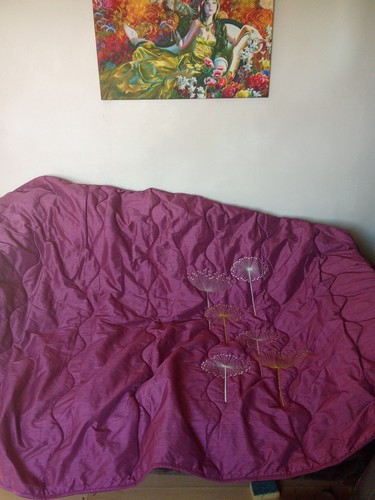 Sanderson plum quilted throw - quilted,