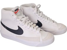 Nike Blazer High Top Trainers White Black Leather UK 4