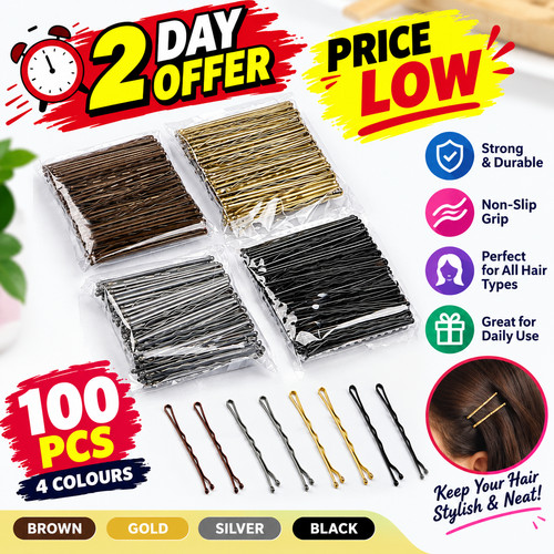 50pcs waved hair pins bobby - waved,