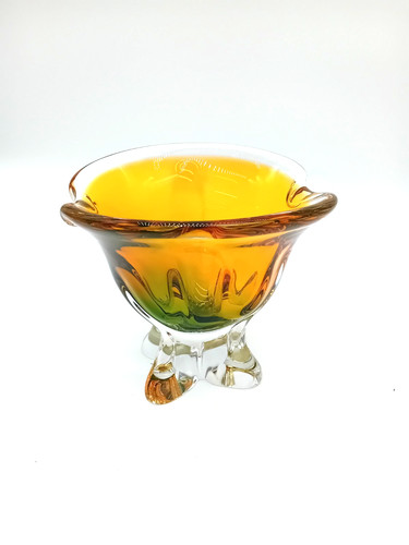 Czech chribska art glass tulip - glass,