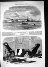 Old 1859 View Portsmouth England Ships Intermediate Paddle-Shaft Grea Victorian