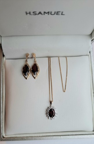 9ct gold garnet - gold, jewellery