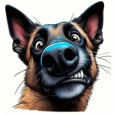 FUNNY PEEKING GERMAN SHEPHERD