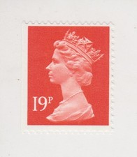 SG X914 GB QEII Machin Definitive Stamp 19p Bright Orange-Red 2B MNH