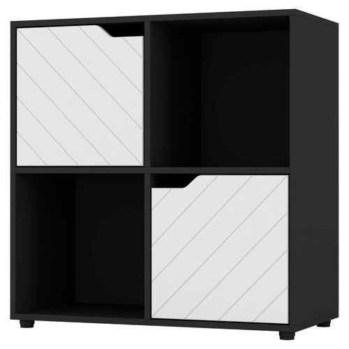 Wooden cube bookcase line door - wooden,