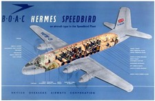 BOAC Hermes Speedbird Poster-artofuniverse0 A3 Poster 12-16inch 30-40cm  Film Mo