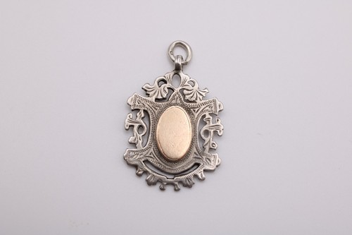 Antique silver shield fob