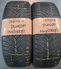 2 x 245 50 18 2455018 DUNLOP PART WORN WINTER TYRES