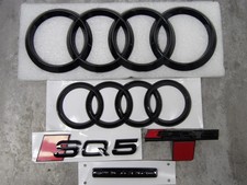 Audi SQ5 2013/19 Gloss Black Emblem Badges Set Front 285mm Rear 202mm