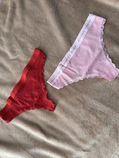 Victoria’s Secret 2 Pack Pink / Red Underwear Thong / Size L