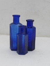 3 Hexagonal Cobalt Blue Glass