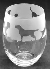 LABRADOR Frieze Boxed 36cl Crystal Stemless Wine / Water Glass