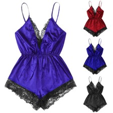 Womens Ladies Satin Silk Lace