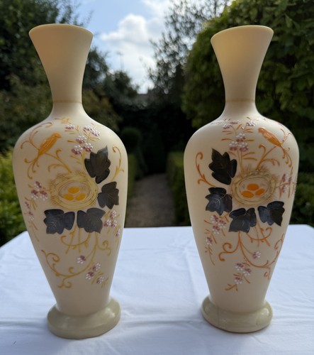 Pair victorian enamel - pair,