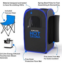 Runitude Portable Sauna Steam Tent | Full Size Personal Sauna Steam Detox &chair