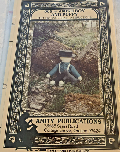 Doll pattern amish boy puppy - pattern,
