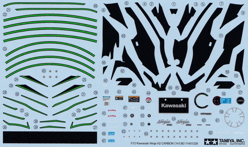 Tamiya decals kawasaki - tamiya, 1/12