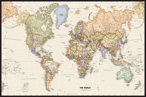 World canvas map poster - world,