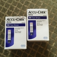 2x Accu-Chek Aviva Blood Glucose Test Strips - 50 Count - 08/2026