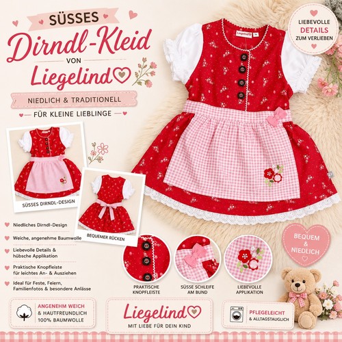 Cute girls dirndl - cute, pink