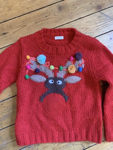 Girls red christmas reindeer - girls,