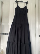 Tall Maxi Black Tiered Dress