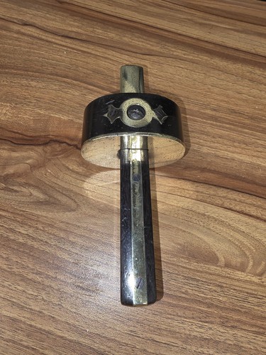 Vintage brass inlaid mortice - inlaid,
