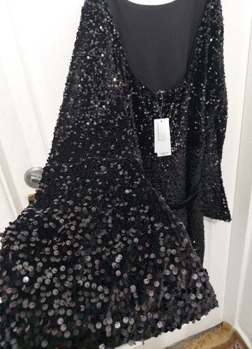 Black sparkle dress - black, size14