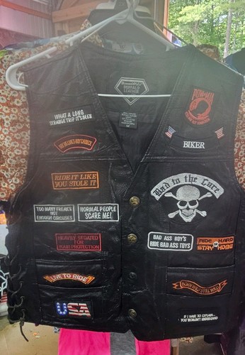 Biker leather vets with - biker,