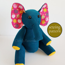 Elephant SEWING PATTERN, teddy bear sewing pattern, memory bear printed pattern