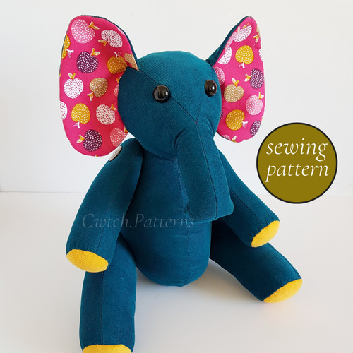 Elephant sewing pattern teddy - pattern,,