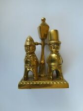 BRASS POLICEMEN FIGURES PAPERWEIGHT ORNAMENT STREET LAMP POST POLICE HEAVY