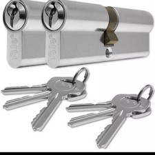 Yale 40/50 Pair keyed alike Euro Cylinder Barrel UPVC Front Door Lock Anti Pick
